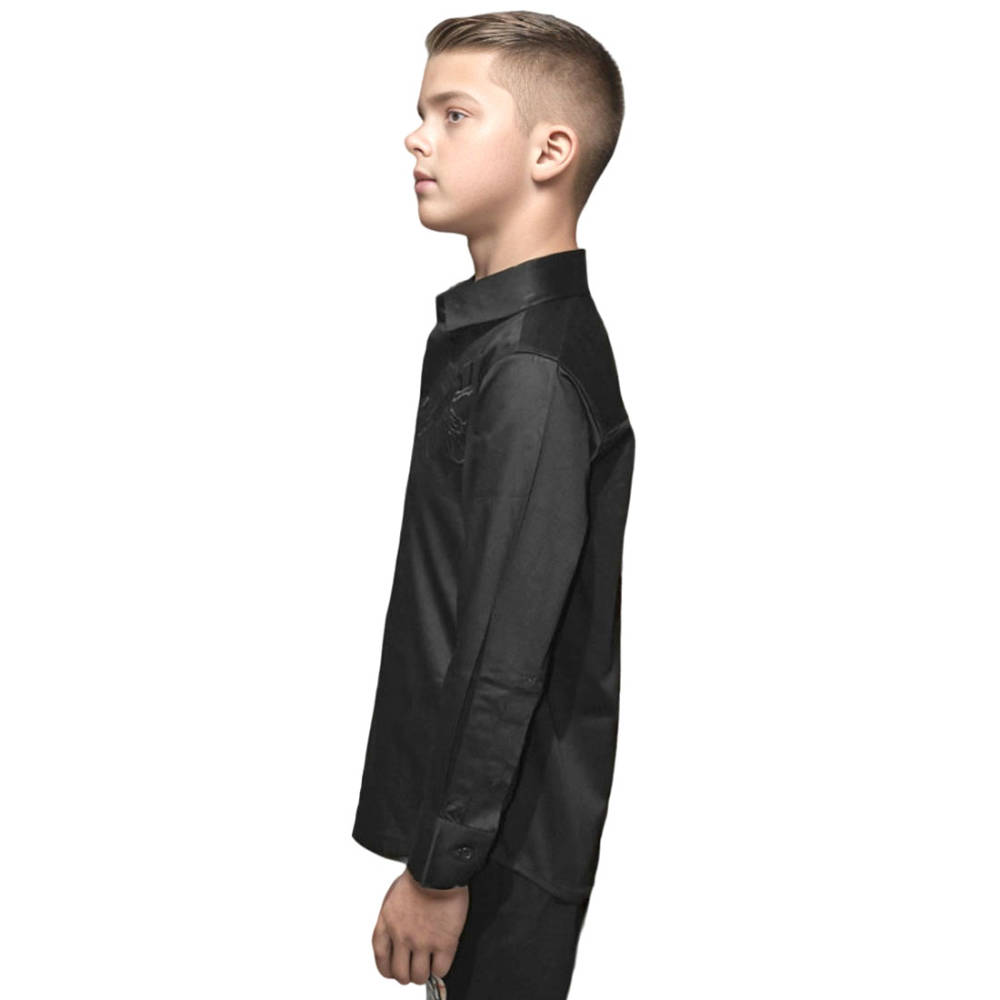 Gucci Bee Embroidered Black Kids Shirt-thumb-2