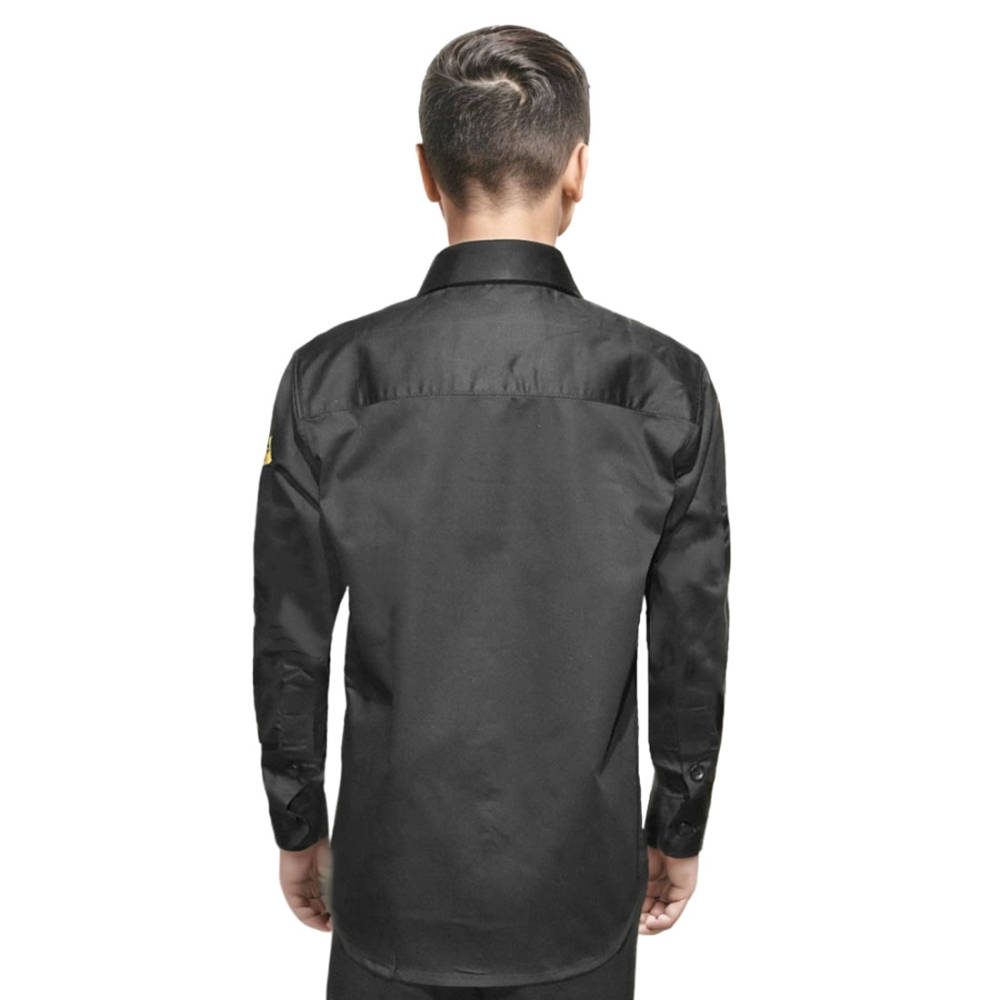 Versace Baroque-print Black Kids Shirt-thumb-1