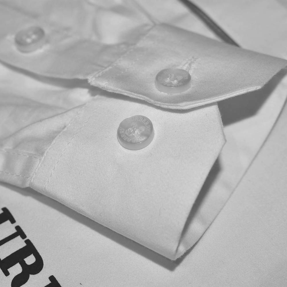 Burberry Embroidered Premium White Kids Shirt-6