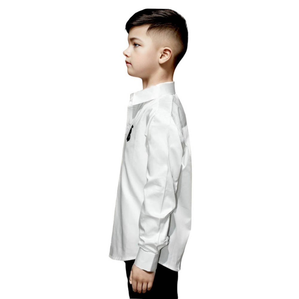Burberry Embroidered Premium White Kids Shirt-2