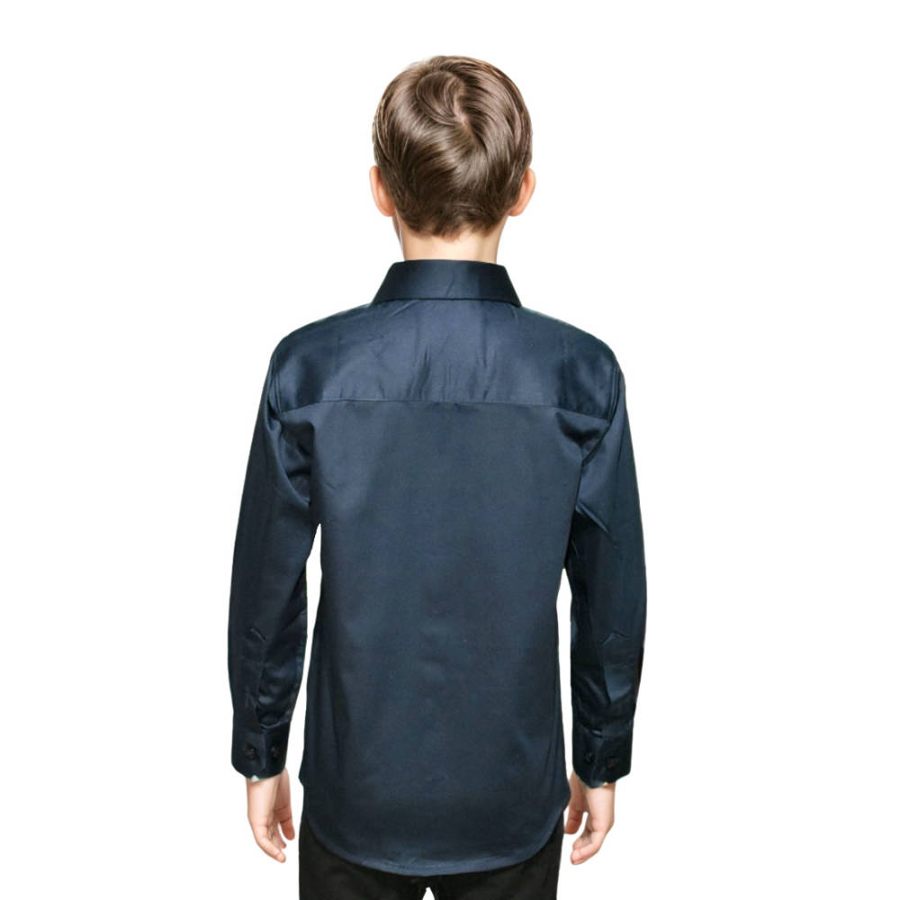 Burberry Embroidered Premium Navy Blue Kids Shirt-1