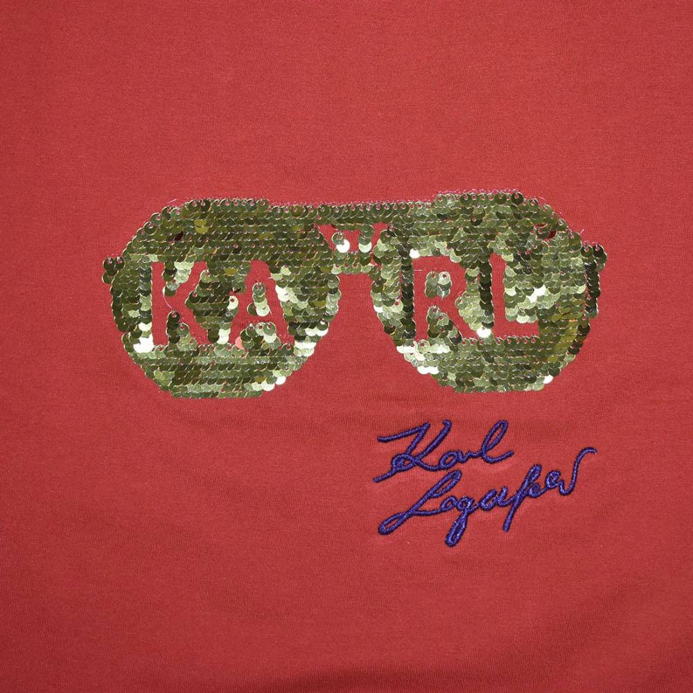 Karl Lagerfeld Red Premium Quality Women T-shirt-thumb-3