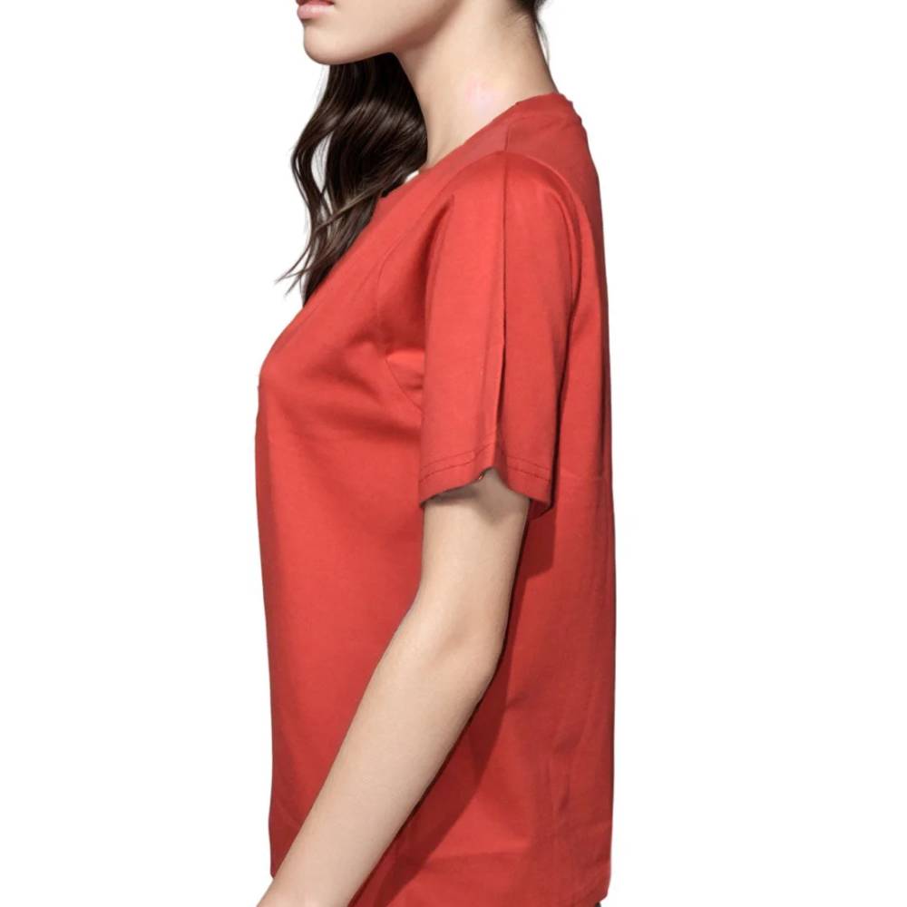Karl Lagerfeld Red Premium Quality Women T-shirt-thumb-2