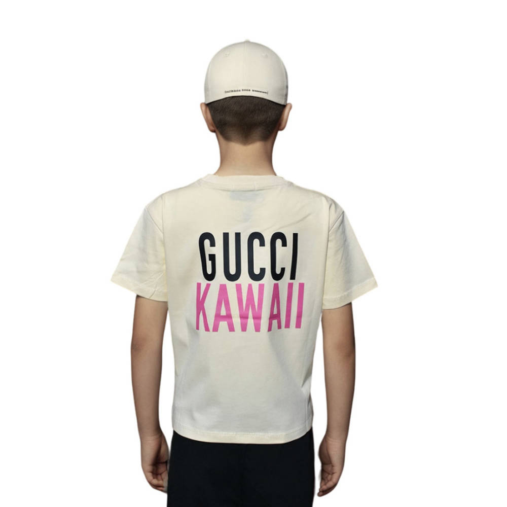 Gucci Cream Premium Quality T-shirt For Kids-1