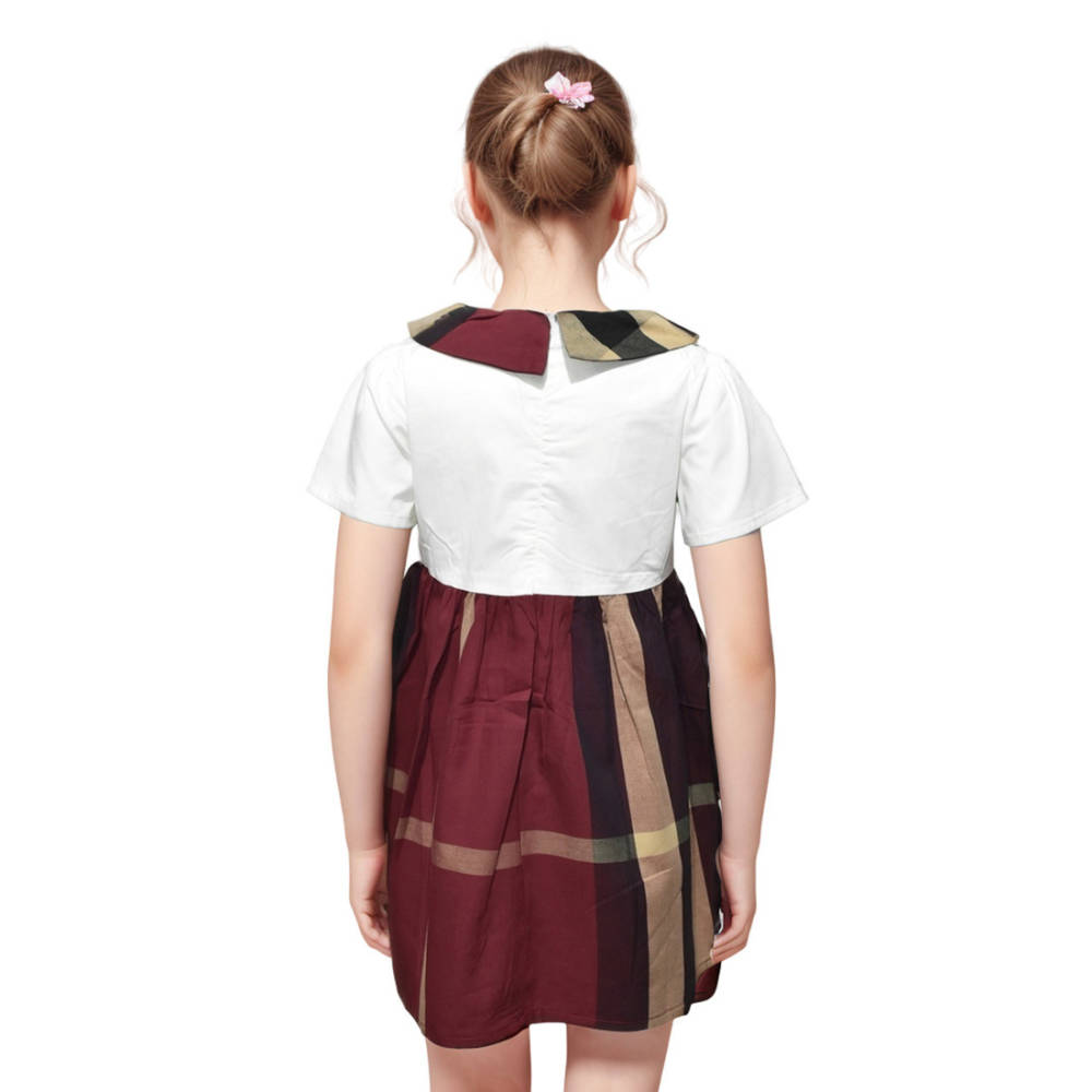 Burberry Wine Premium Girl's Dress-1