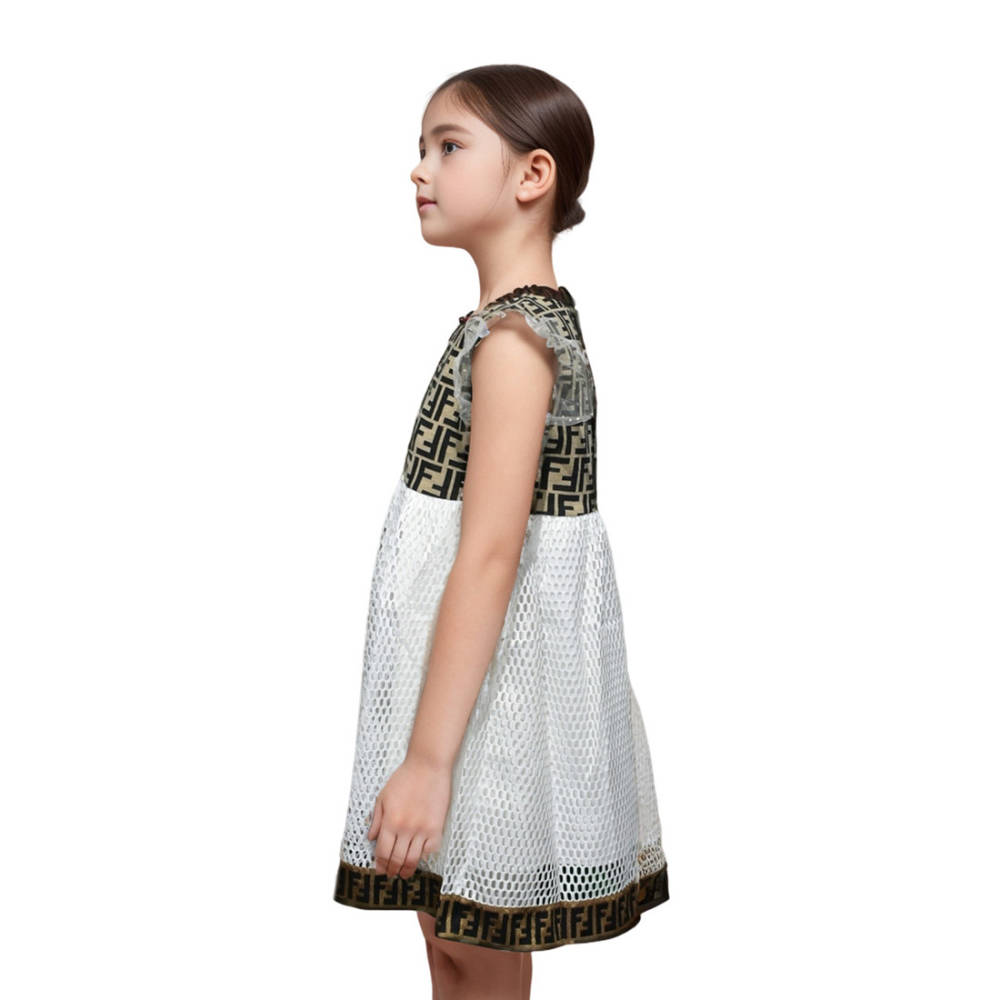 Fendi Black & Brown Premium Girls Dress-2
