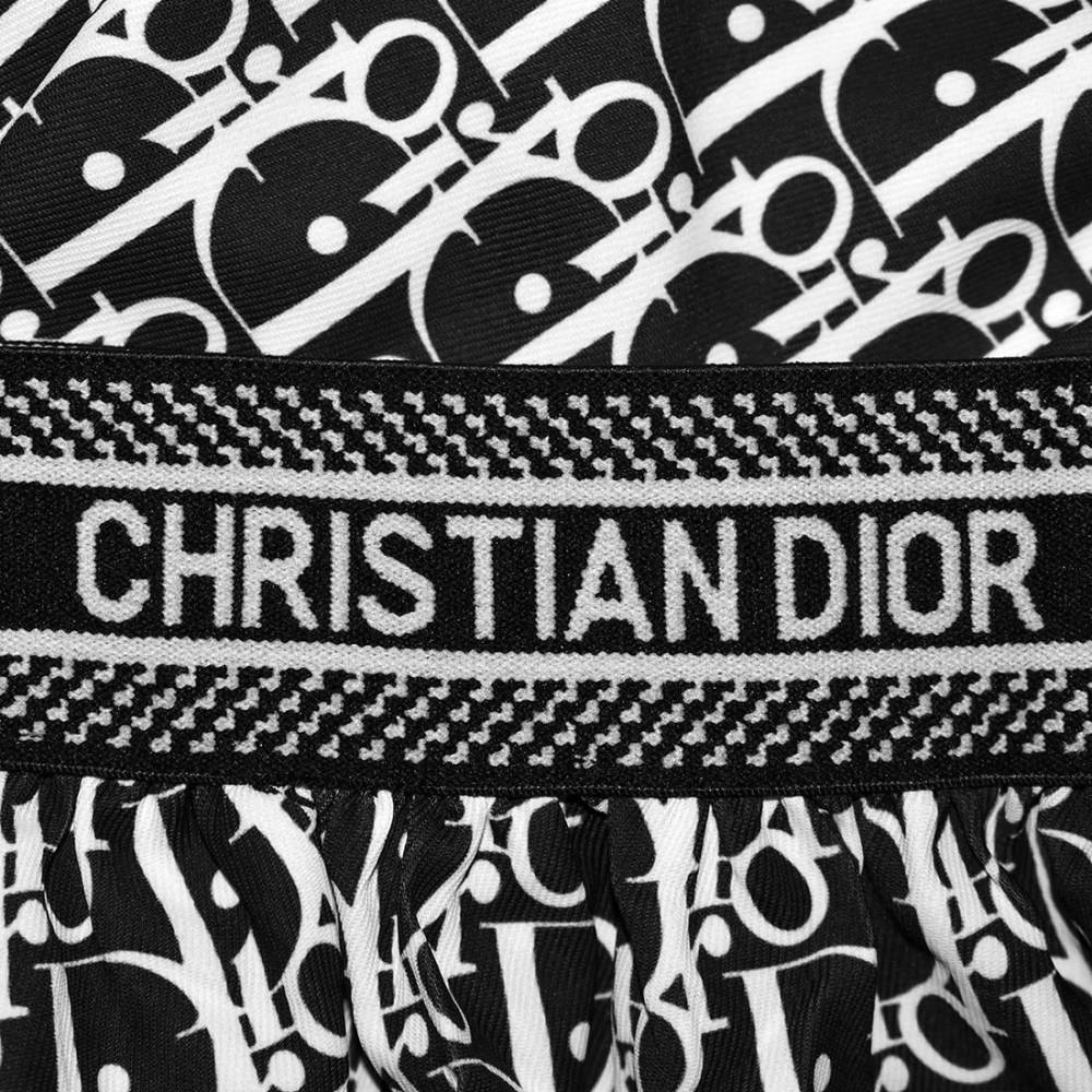 Christian Dior Black logo Print Premium Girls Dress-3