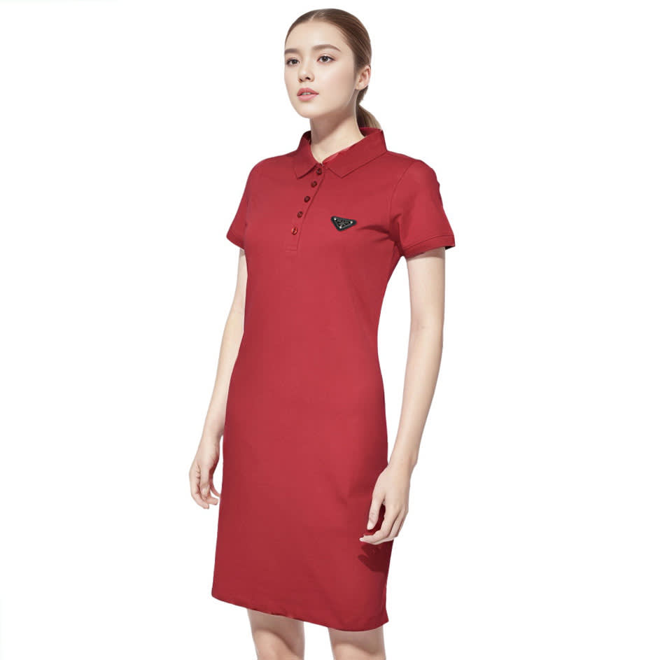 Prada Re-Nylon Logo Red Premium Dress-thumb-0