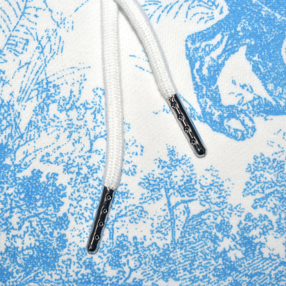 Dior Bee Embroidery Blue & White Premium Girls Dress-thumb-4