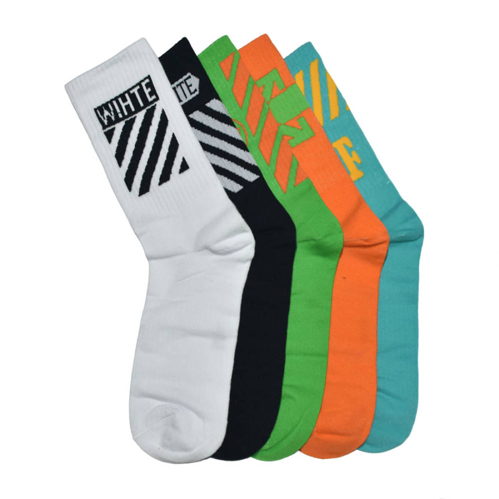 Off White Premium Luxury Crew Socks - Pack of 5-1