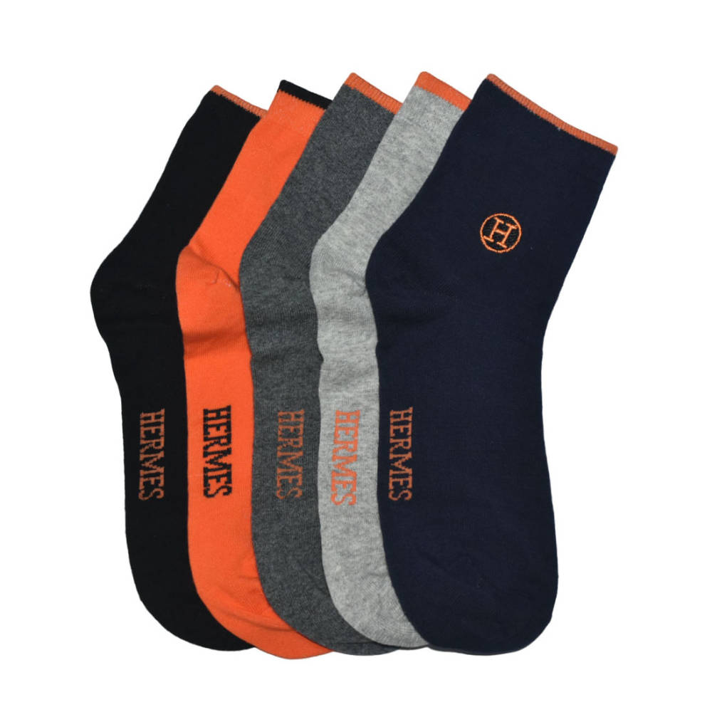 Hermes Embroidered logo Low Cut Premium Socks-thumb-0