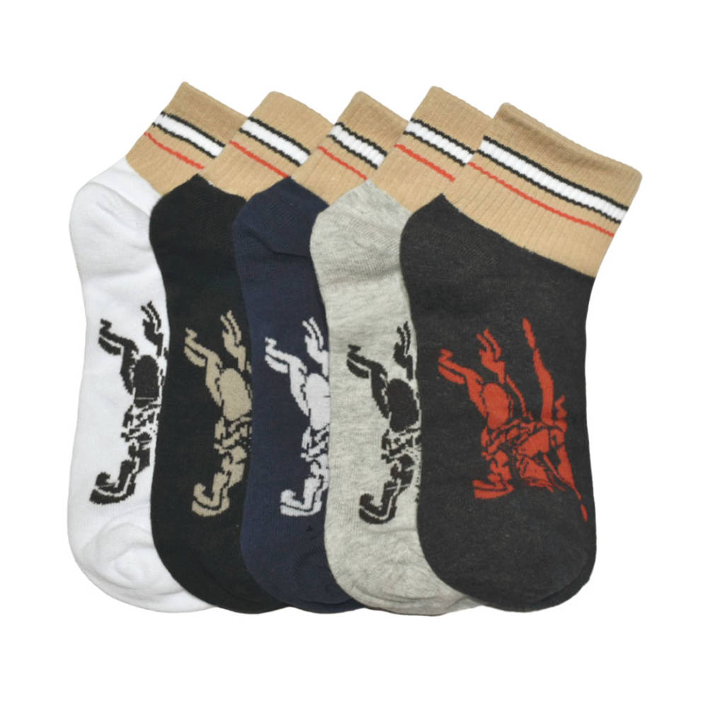 Burberry Premium Quality Low Ankle Socks - Pack of 5-thumb-0