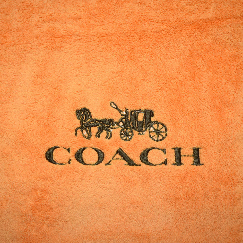 Coach Embroidered Logo Orange Premium Towel - Set of 2-thumb-1