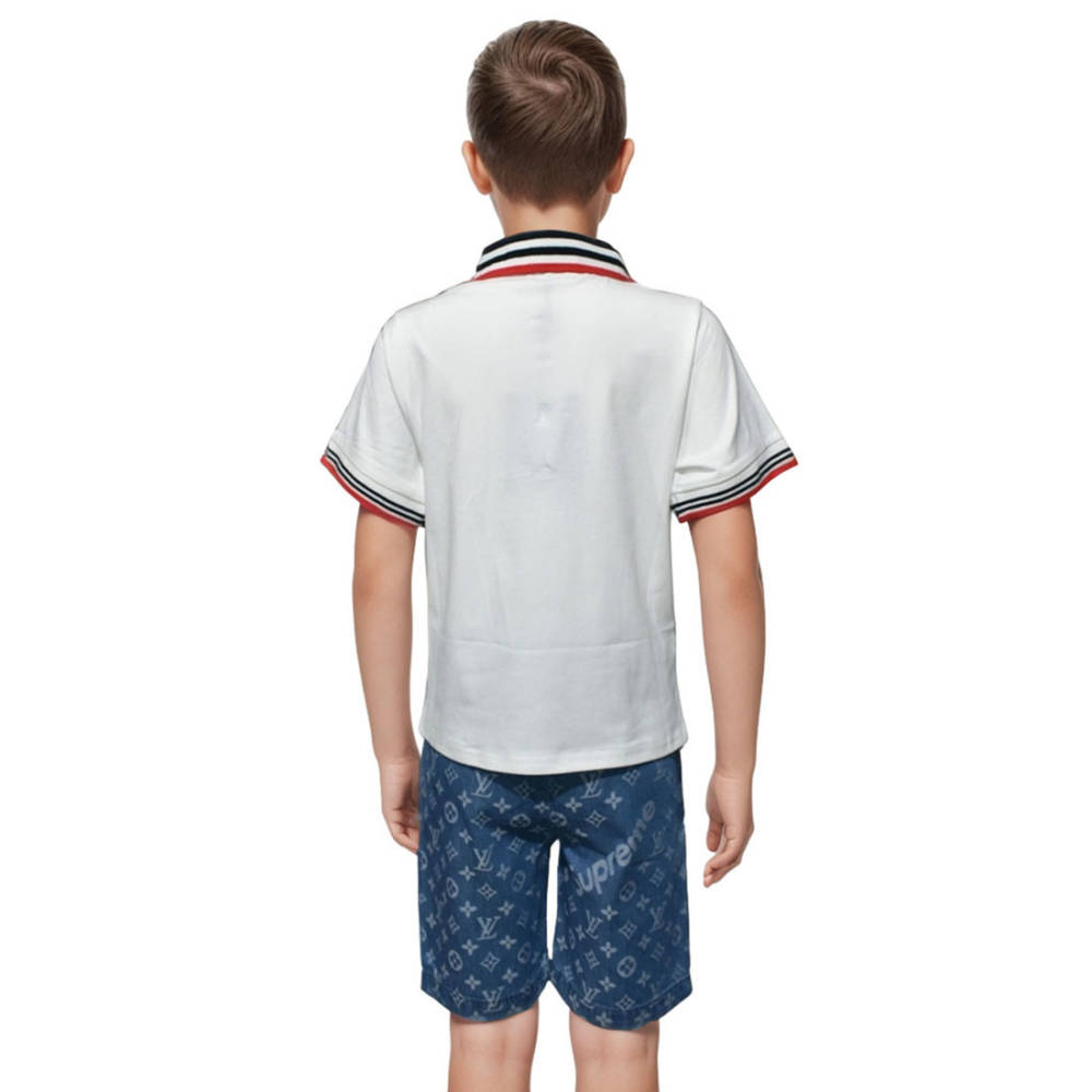 Louis Vuitton White Monogram Premium Kids Co-ord Set-thumb-1