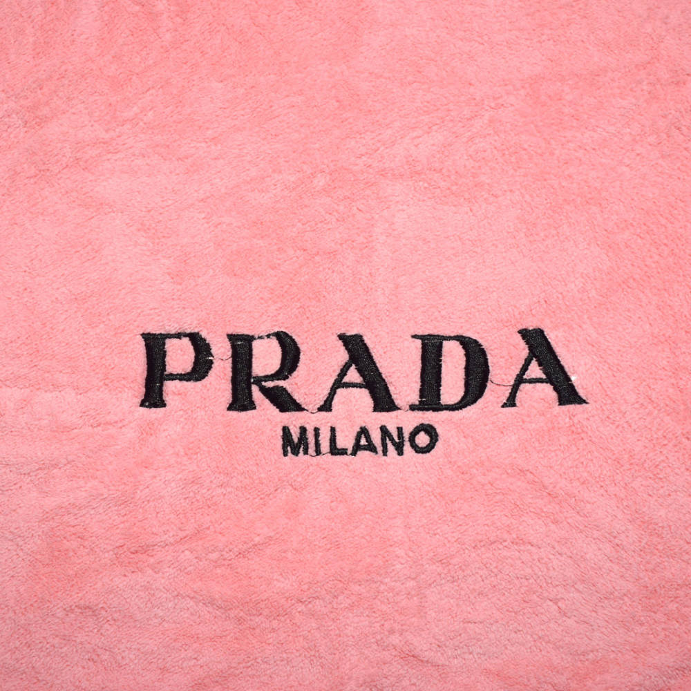 Prada Embroinded Pink Premium Quality Towel - Set of 2-thumb-1