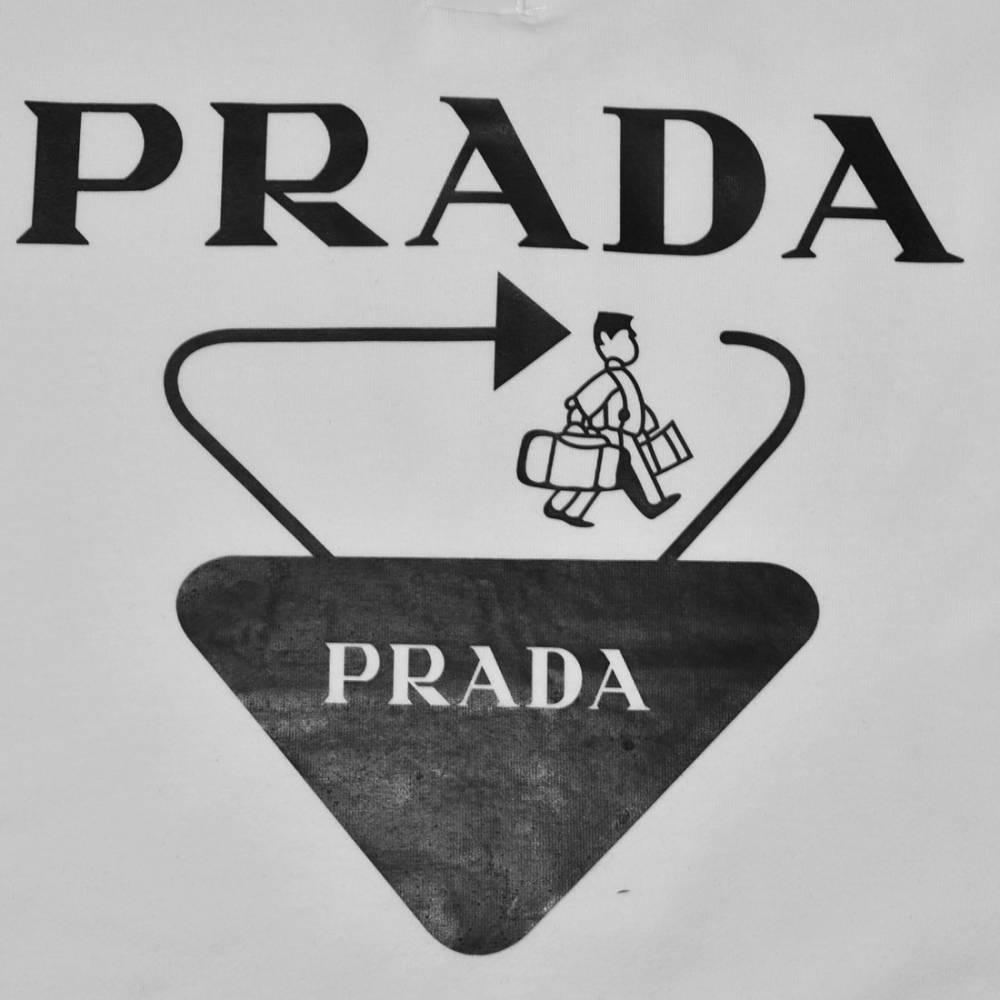 Prada logo Print White Round-neck Kids Co-ord Set-3