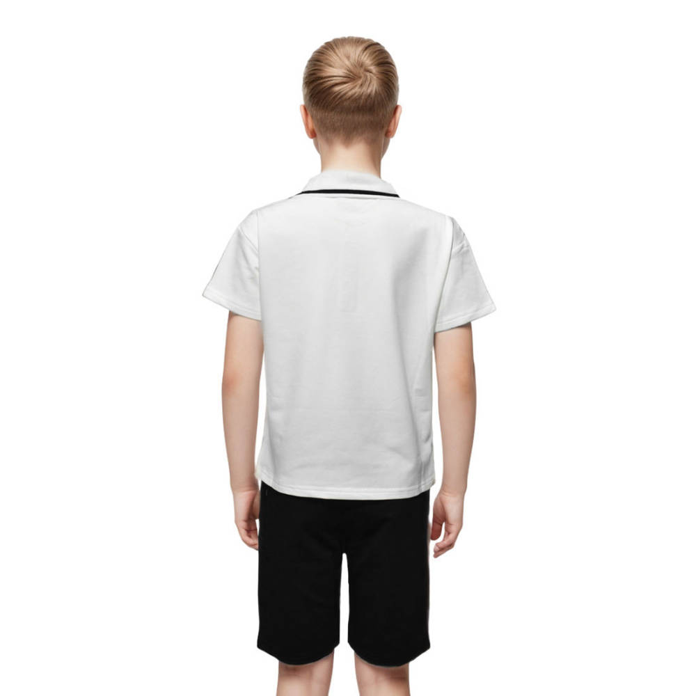 Prada logo Print White Round-neck Kids Co-ord Set-1
