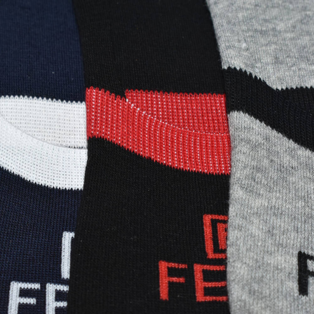 Fendi logo Embroidery Cotton No Show Socks-3