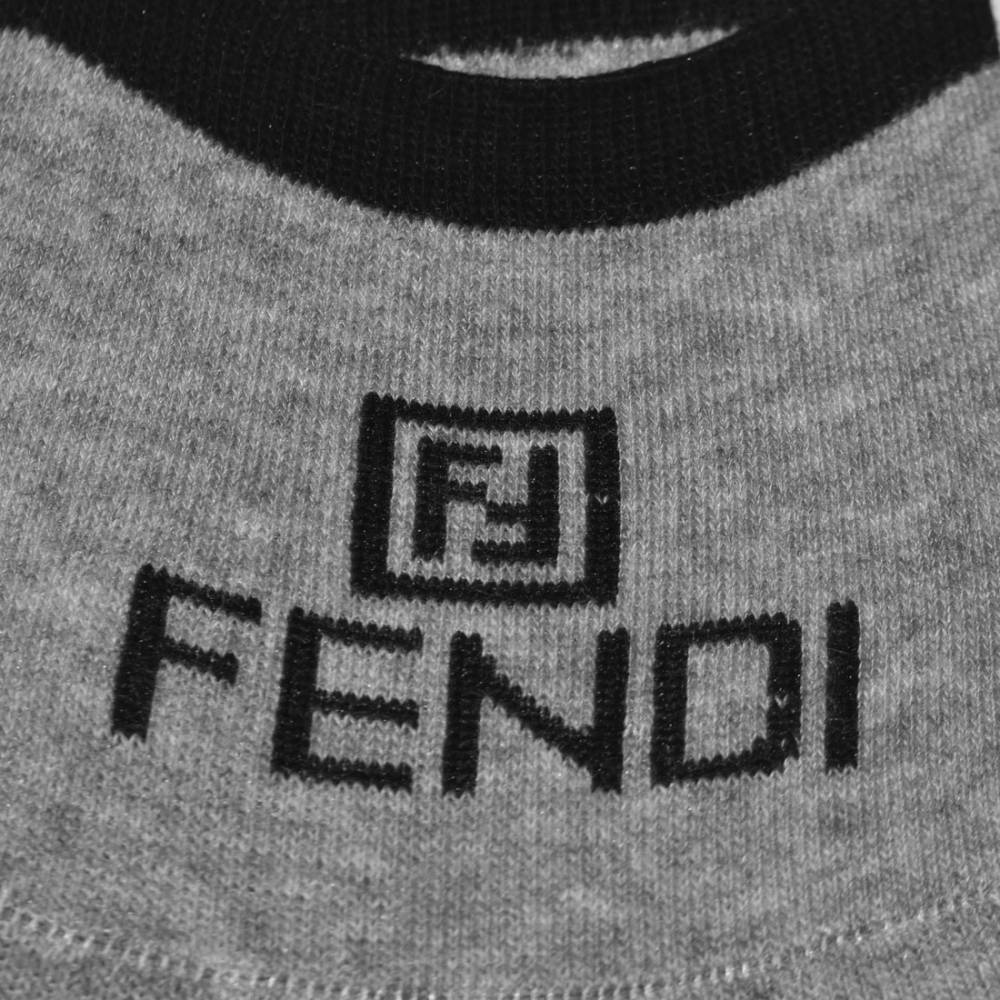 Fendi logo Embroidery Cotton No Show Socks-2