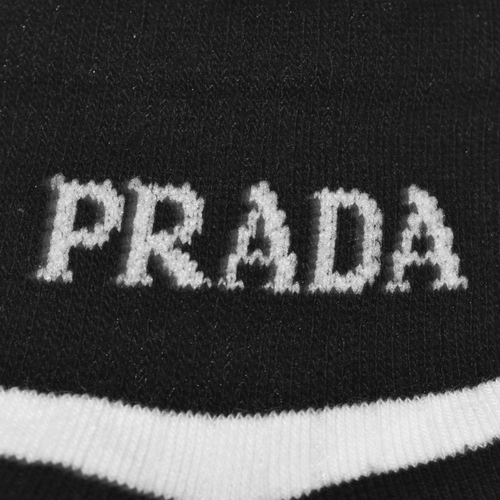 Prada White & Black Premium Low Anklet Socks-thumb-2