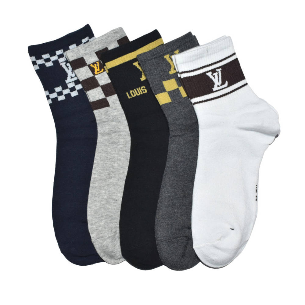 Louis Vuitton Embroidery Premium Low Cut Socks-thumb-1