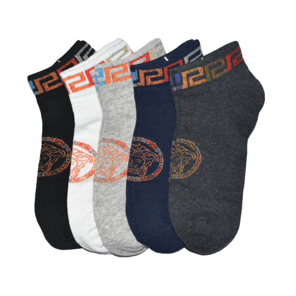 Versace logo Print Premium Low Anklet Socks-1