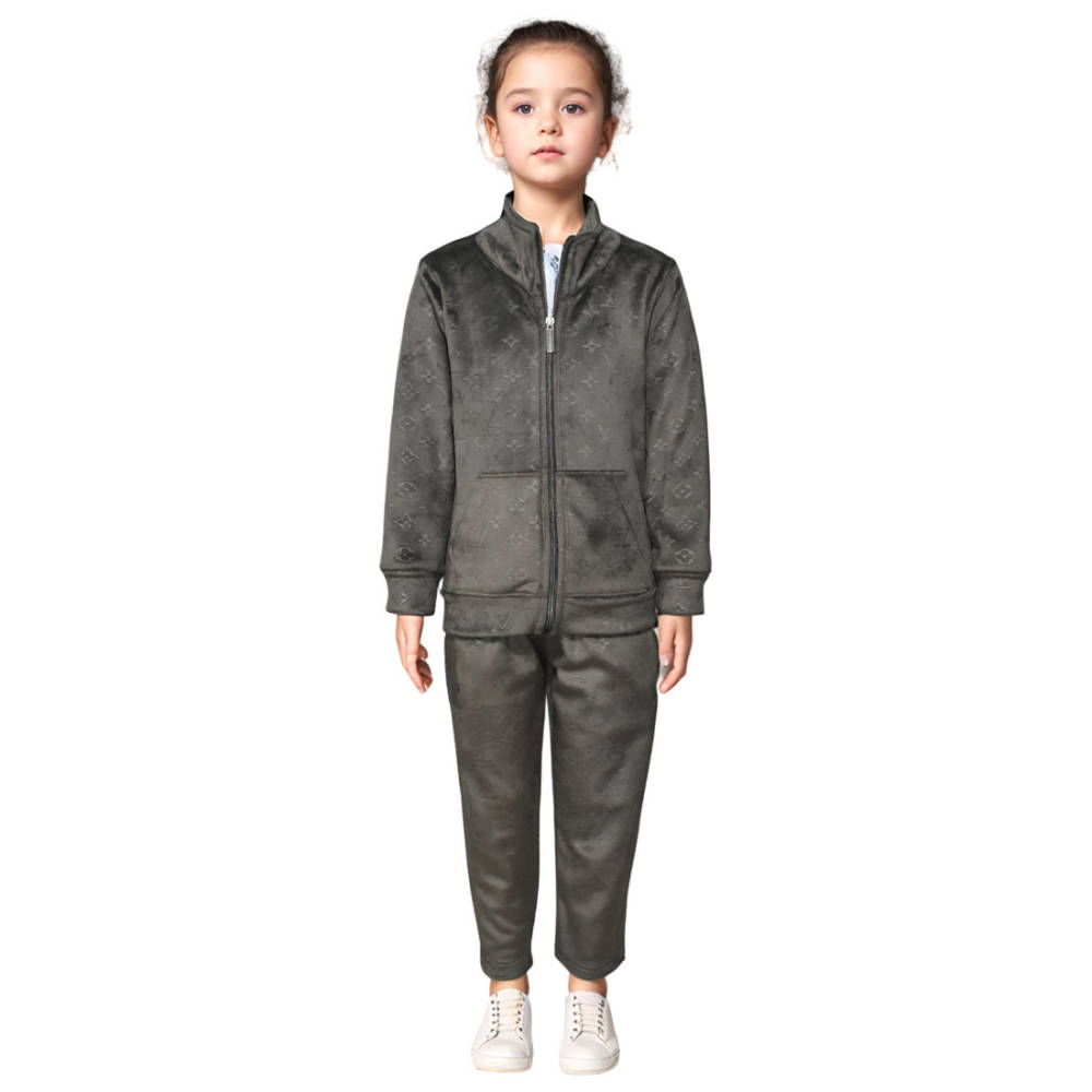Louis Vuitton Monogram Dark Brown Kids Tracksuit-thumb-0