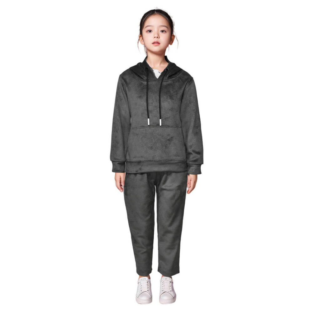 Gucci Dark Grey Premium Quality Kids Tracksuit-thumb-0