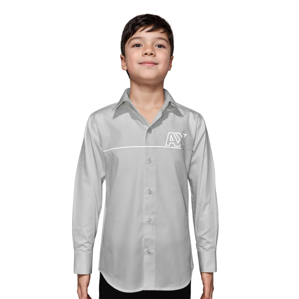 Armani Exchange White Premium Logo Print Kids Shirt-thumb-0