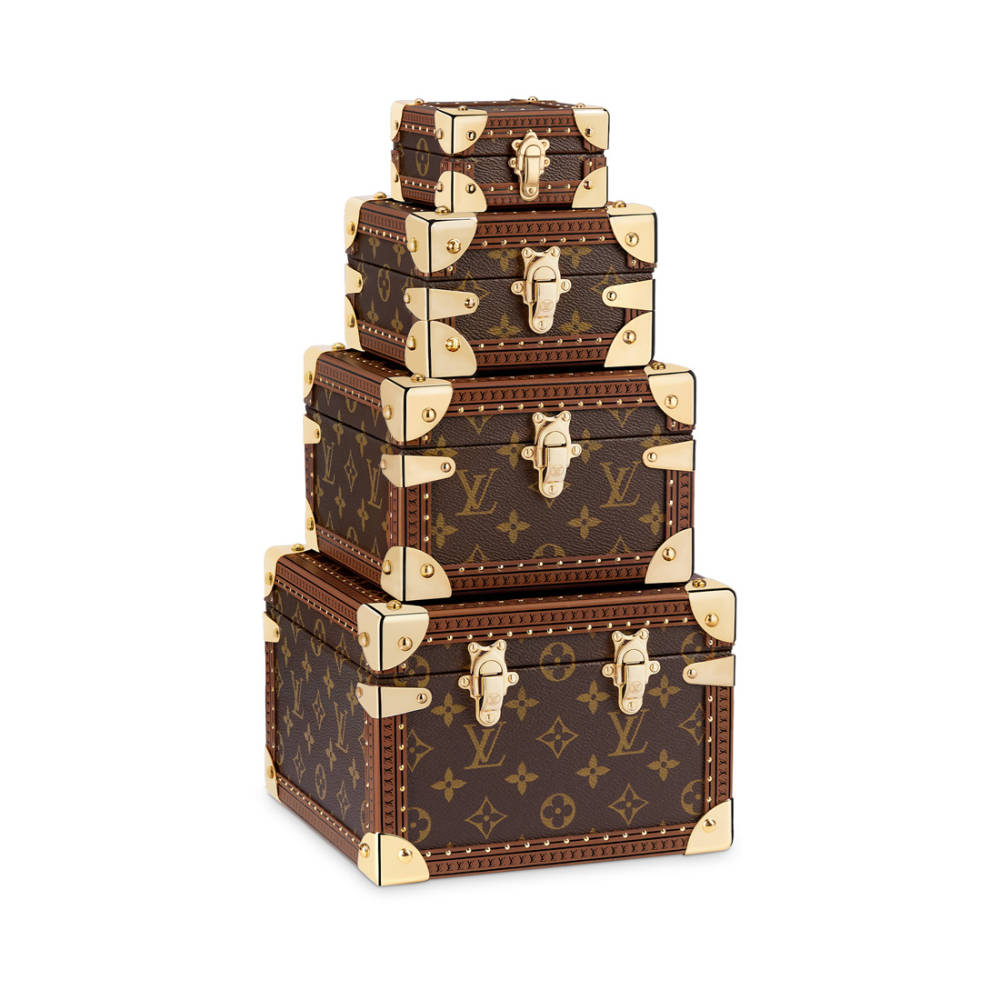 Louis Vuitton Brown Luxury Pyramid Trunk Box-thumb-0