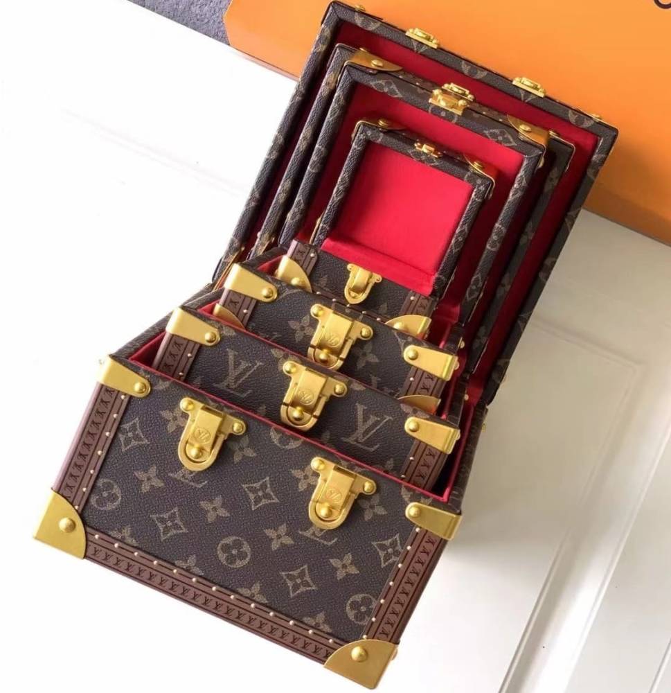 Louis Vuitton Brown Luxury Pyramid Trunk Box-thumb-5