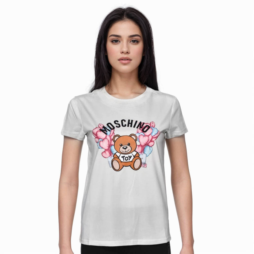 Moschino White Premium Quality Women T-shirt-thumb-0