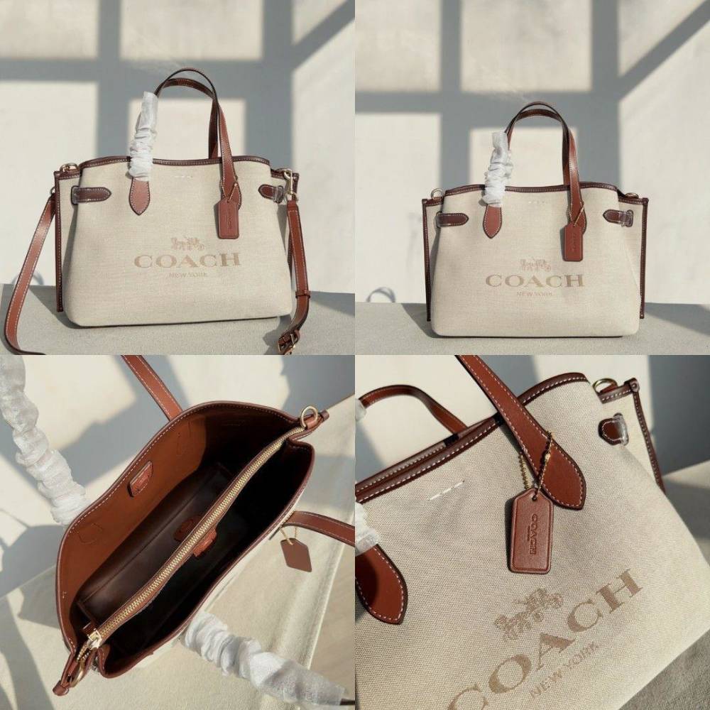 Coach Hanna Light Beige Handbag-1