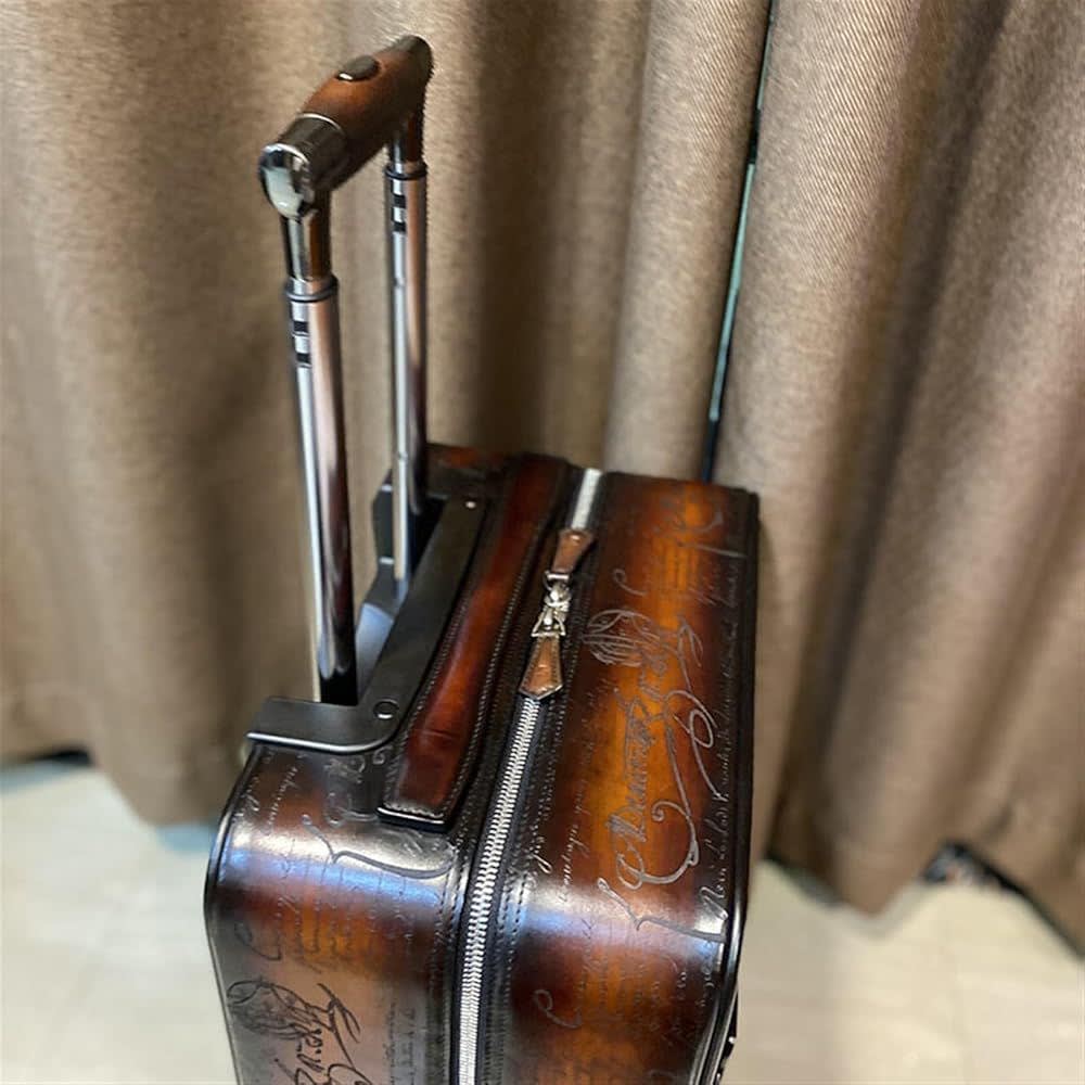 Formula 1005 Toile Marbeuf Rolling Berluti Brown Suitcase-5