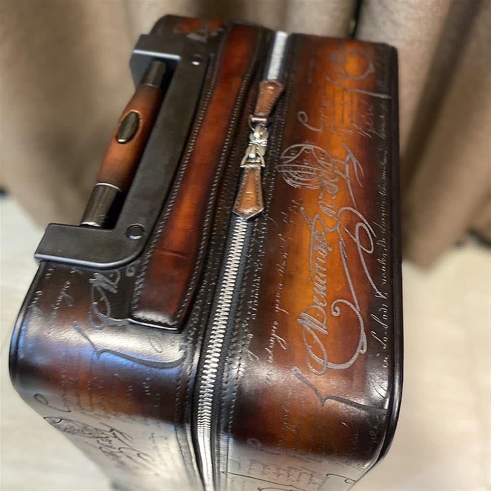 Formula 1005 Toile Marbeuf Rolling Berluti Brown Suitcase-4