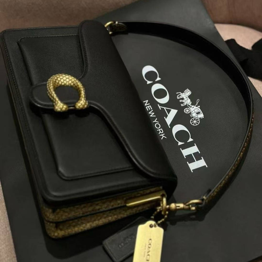 Coach Tabby Chain Clutch Black Shoulder Bag-2