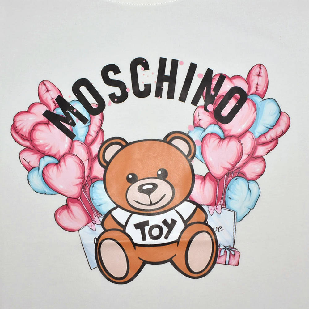 Moschino White Premium Quality Women T-shirt-thumb-2