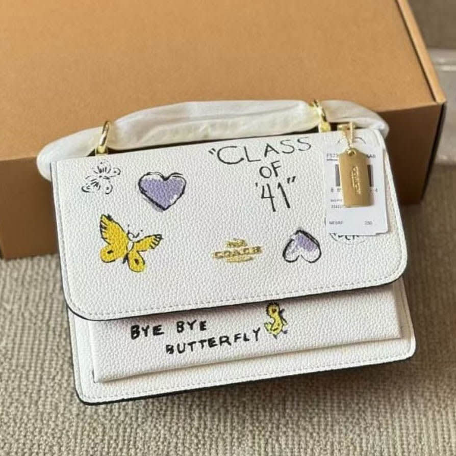 Coach Klare Printed White Sling Bag-thumb-0