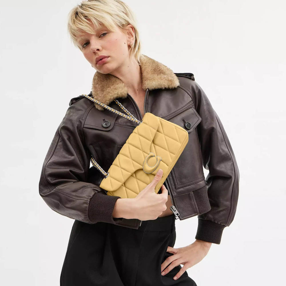 Coach Tabby 26 With Pillow Quilting Yellow Sling Bag-thumb-5