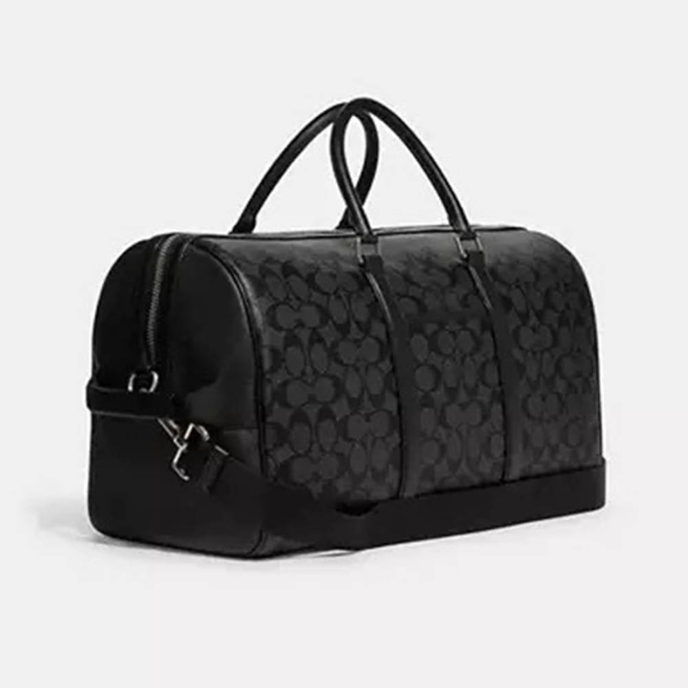 Coach Signature Canvas Black Duffle Bag-1