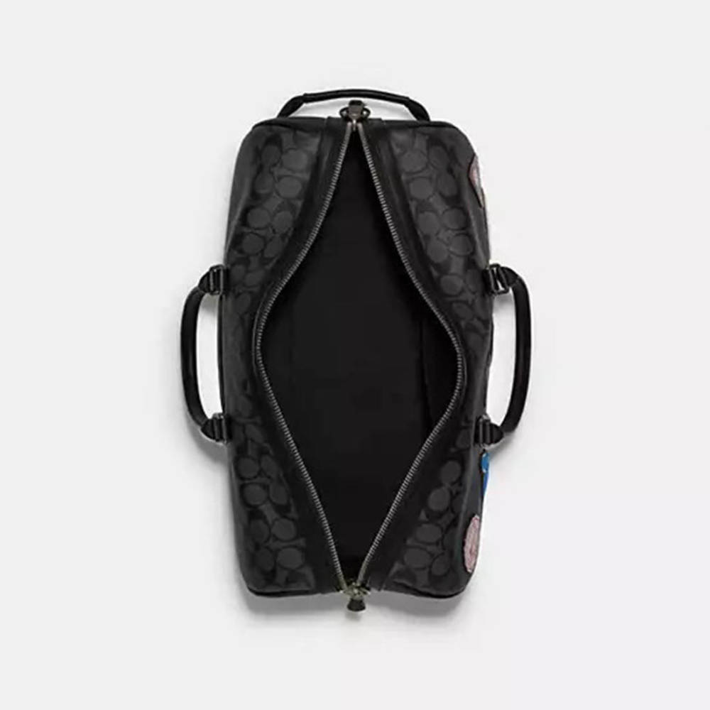Coach Signature Canvas Black Duffle Bag-2