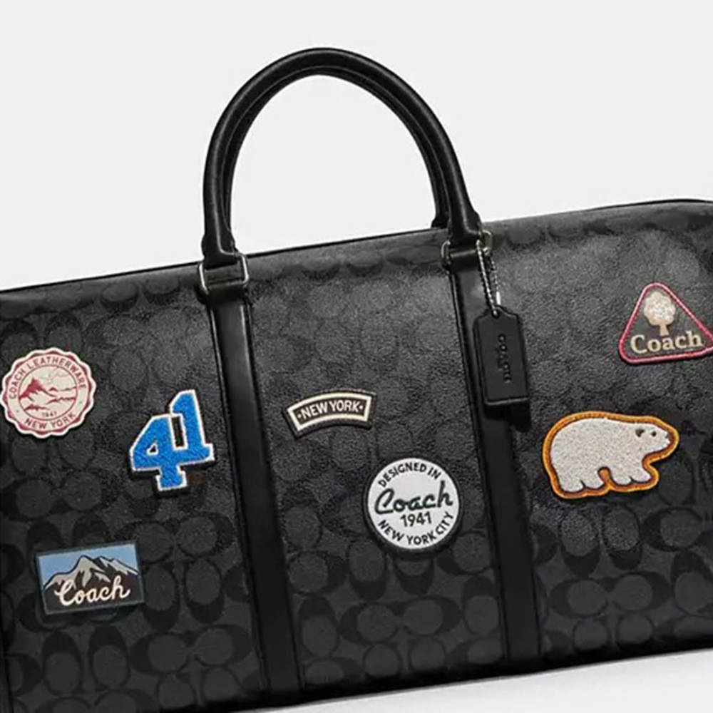 Coach Signature Canvas Black Duffle Bag-3