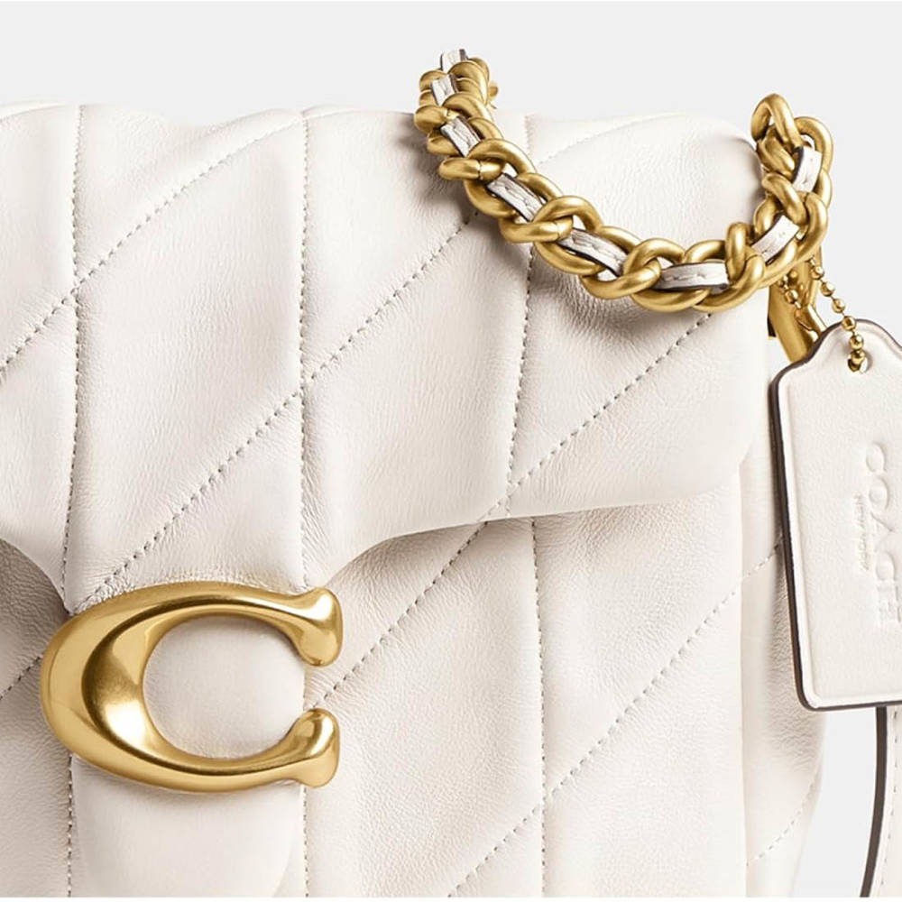 Coach Time Square Tabby White Sling Bag-thumb-1