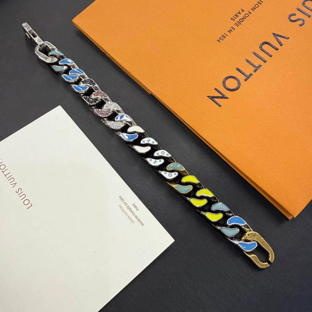 Louis Vuitton Chain Links Patches Multicolor Bracelet-thumb-0