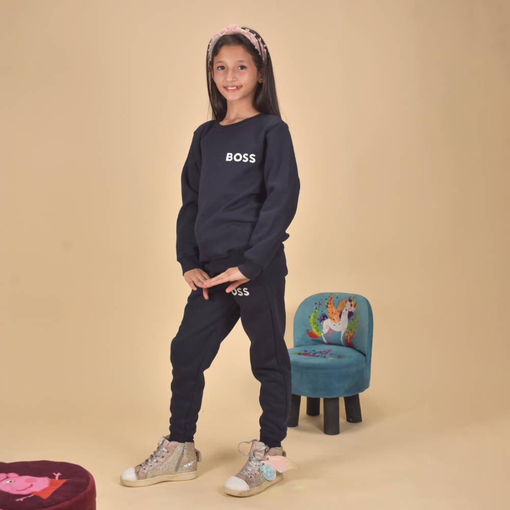 Boss Dark Navy Blue Premium Quality Tracksuit-thumb-0