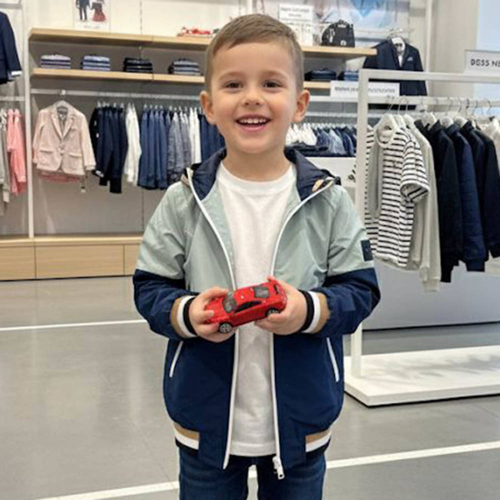 Boss Grey & Blue High End Quality Kid's Jacket-thumb-0