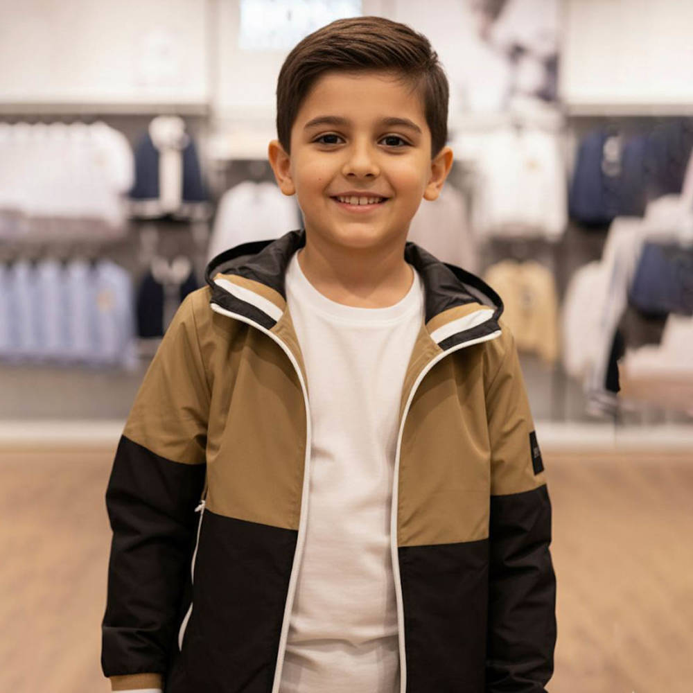 Boss Brown & Black High End Quality Kid's Jacket-thumb-1
