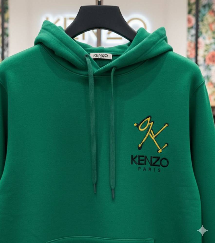 Kenzo Green Premium Quality Cotton Blend Hoodie-2