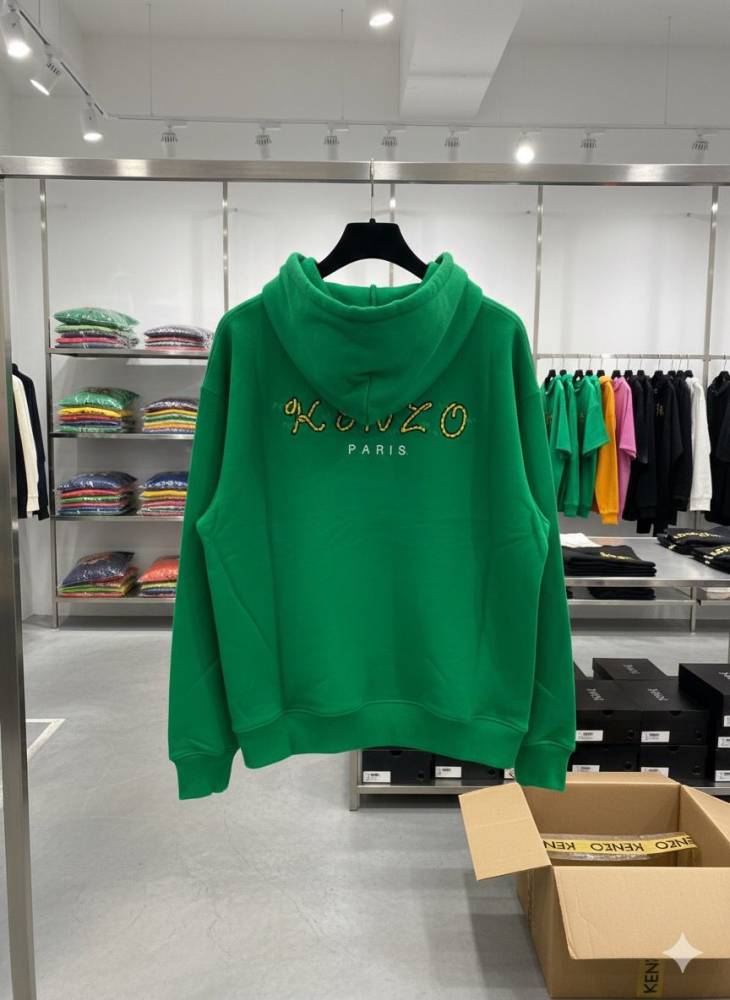 Kenzo Green Premium Quality Cotton Blend Hoodie-3
