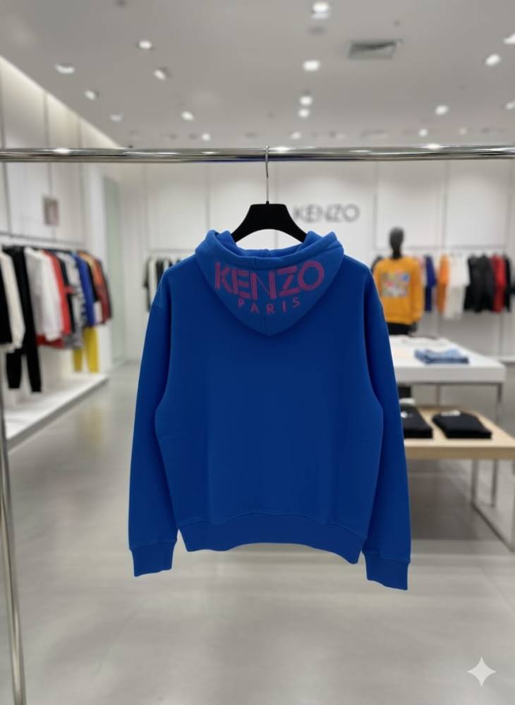 Kenzo Blue Premium Quality Cotton Blend Hoodie-3